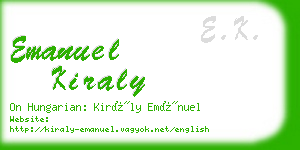 emanuel kiraly business card